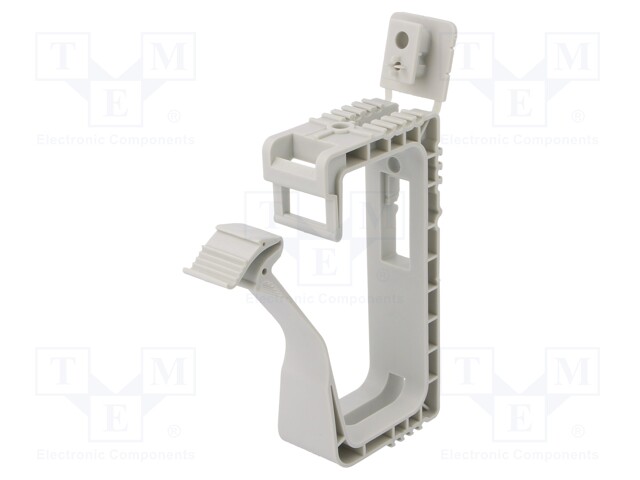 Holder; W: 28.6mm; polypropylene; light grey; Ømount.hole: 6mm