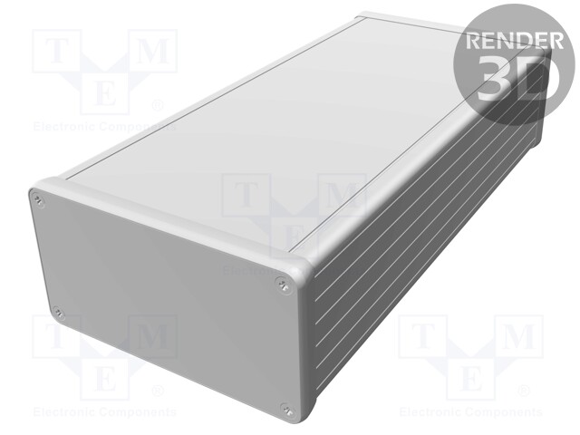 Enclosure: with panel; 1455; X: 103mm; Y: 220mm; Z: 53mm; aluminium