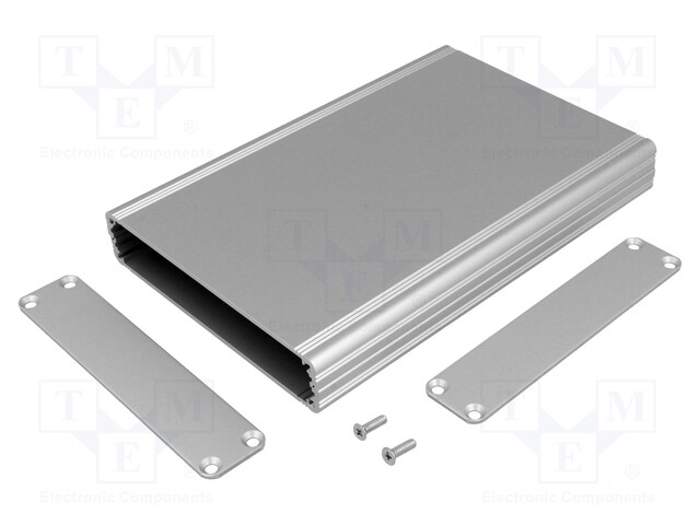 Enclosure: with panel; AKG; X: 105mm; Y: 160mm; Z: 22mm; aluminium