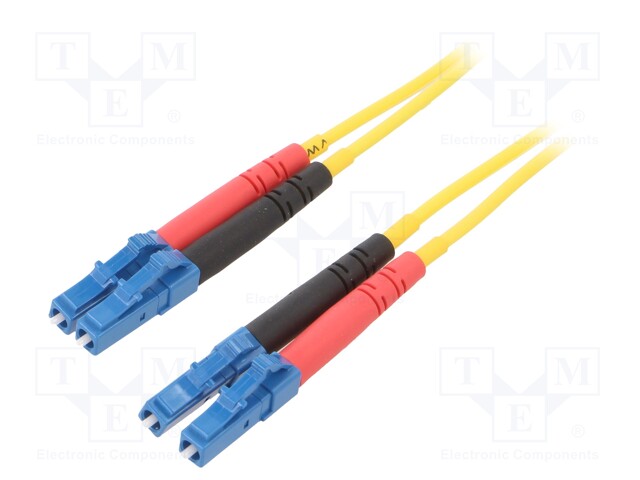 Fiber patch cord; both sides,LC/UPC; 5m; Optical fiber: 9/125um