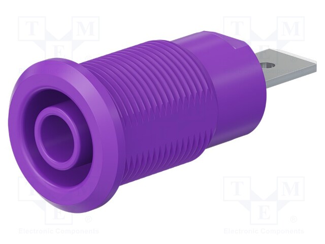 Socket; 4mm banana; 32A; 1kV; Cutout: Ø12.2mm; violet; insulated