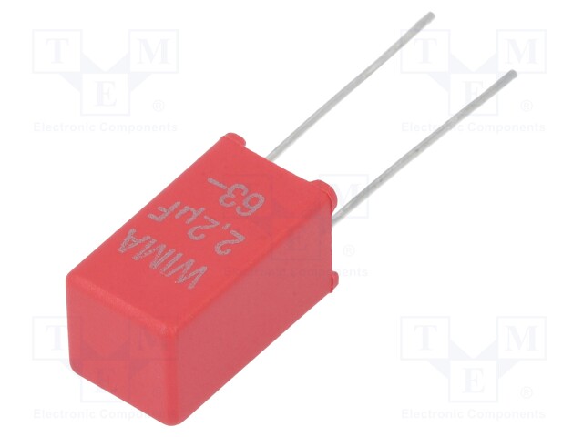 Capacitor: polypropylene; X2; 10nF; 15mm; ±10%; 18x5x11mm; 275VAC