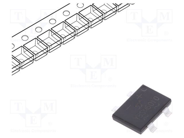 Single-phase bridge rectifier; Urmax: 1kV; If: 6A; Ifsm: 150A; YBS3