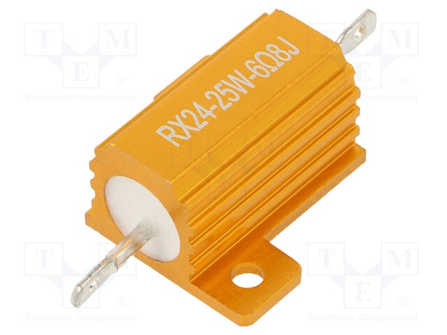 Resistor: wire-wound; with heatsink; 6.8Ω; 25W; ±5%; 50ppm/°C