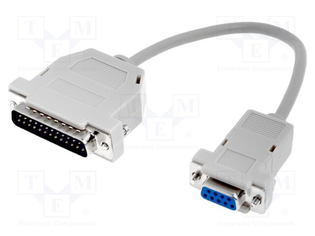 Cable; D-Sub 25pin plug,D-Sub 9pin socket; Len: 0.25m