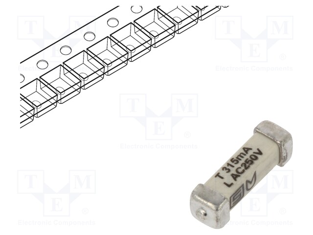 Fuse: fuse; time-lag; 315mA; 250VAC; 125VDC; SMD; ceramic; UMT 250