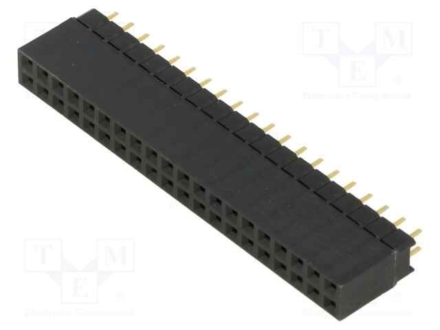 Socket; pin strips; female; 2.54mm; PIN: 40; THT; on PCBs; straight