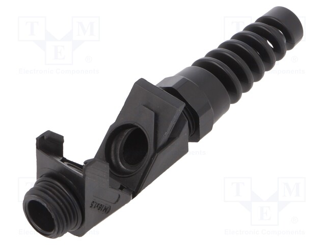 Cable gland; angular,with strain relief; M16; IP68; black