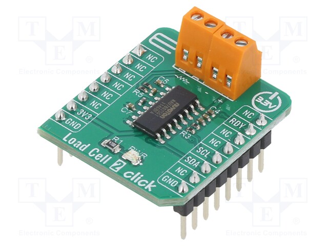 Click board; press force measure; I2C; NAU7802; 3.3VDC