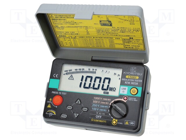 Meter: insulation resistance; LCD,with a backlit; VAC: 20÷600V