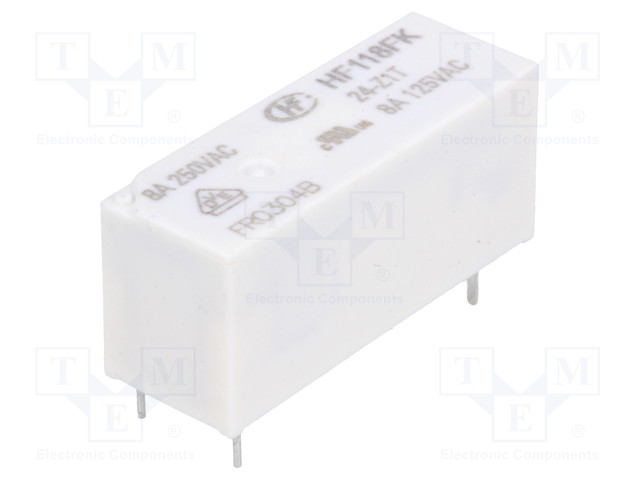 Relay: electromagnetic; SPDT; Ucoil: 24VDC; 8A/250VAC; 8A/30VDC; 8A