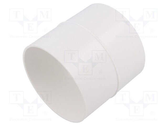 Round duct connector; white; ABS; Ø100mm