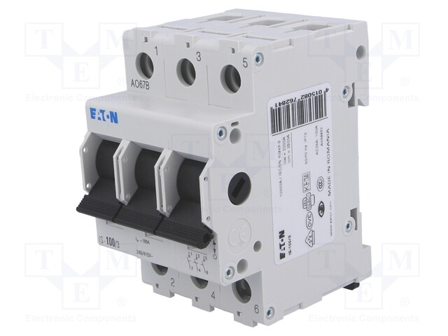 Switch-disconnector; Poles: 3; DIN; 100A; 240VAC; IS; IP40; 0.8÷1mm