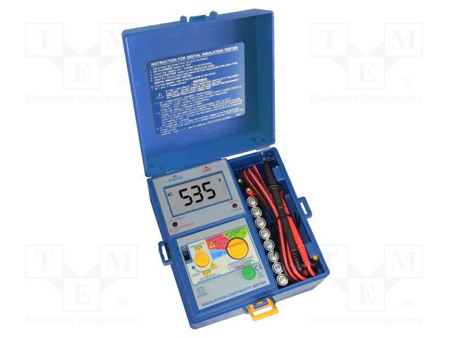 Meter: insulation resistance; LCD 3,5 digit (2000); VAC: 0÷600V