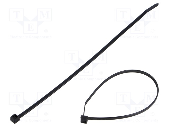 Cable tie; L: 205mm; W: 3.6mm; polyamide; black; UL94V-2