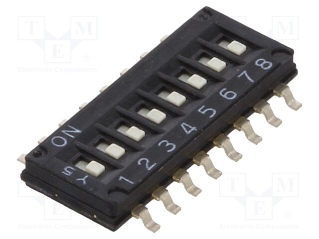 Switch: DIP-SWITCH; Poles number: 8; ON-OFF; 0.025A/24VDC; Pos: 2