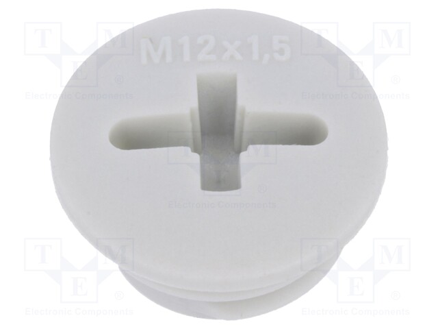 Stopper; M12; IP54; Mat: polyamide; light grey