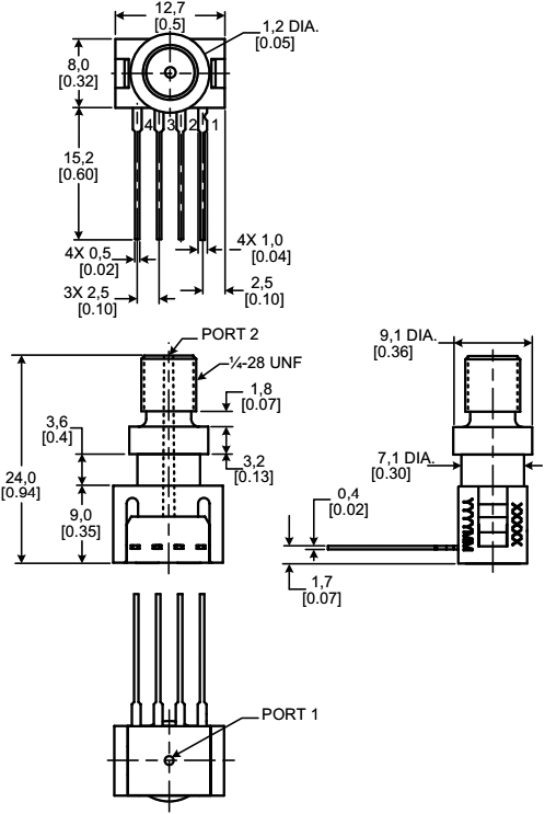 Sensor: pressure; Range: ±100psi; gage; Output conf: analogue