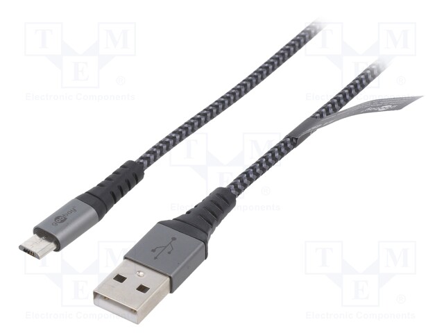 Cable; USB 2.0; USB A plug,USB B micro plug; 2m; 480Mbps