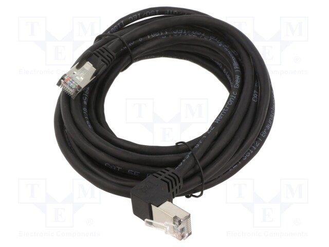 Patch cord; F/UTP; 5e; stranded; CCA; PVC; black; 5m; 26AWG; shielded