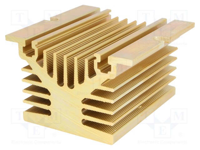 Heatsink: extruded; Y; golden; L: 80mm; W: 80mm; H: 50mm; aluminium