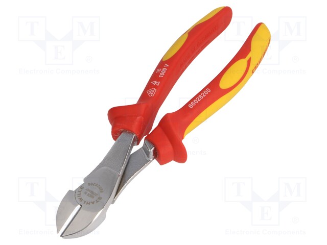 Pliers; side,cutting,insulated; 200mm; 1kVAC