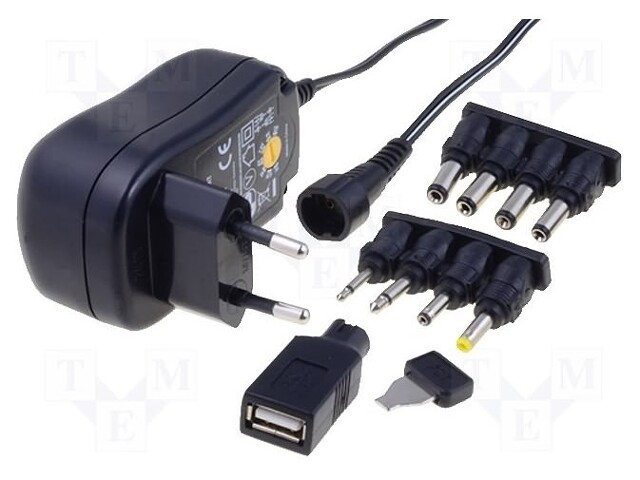 Power supply: switched-mode; 0.3A; Plug: EU; 100÷240VAC; Case: plug