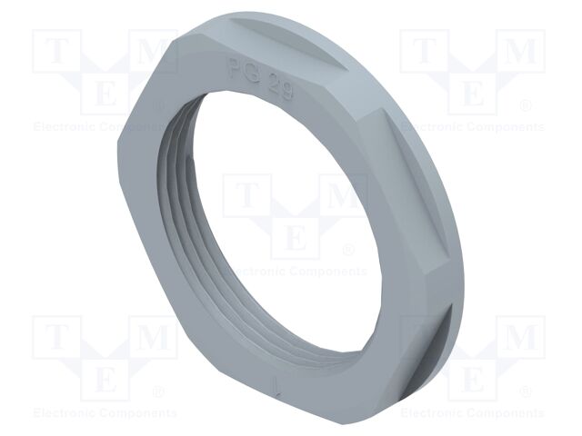 Nut; PG29; polyamide; 46mm; grey; Thread: PG; Entrelec