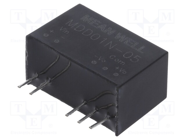 Converter: DC/DC; 1W; Uin: 21.6÷26.4V; Uout: 5VDC; Uout2: -5VDC; SIP7