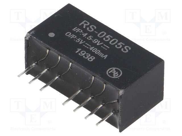 Converter: DC/DC; 2W; Uin: 4.5÷9V; Uout: 5VDC; Iout: 400mA; SIP8; 4.7g