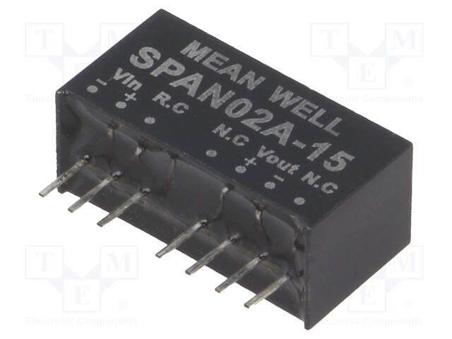 Converter: DC/DC; 2W; Uin: 9÷18V; 15VDC; Iout: 0÷134mA; SIP8; 4.8g