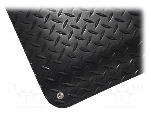 Floor mat; ESD; L: 1.2m; W: 0.9m; Thk: 14mm; Mat: PVC,vinyl; black