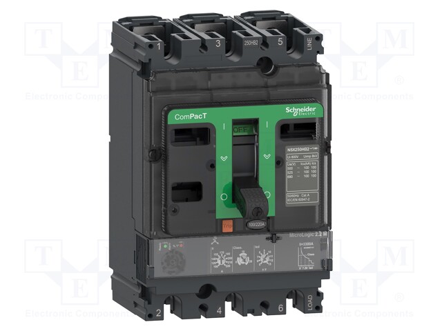 Power breaker; Poles: 3; DIN; Inom: 150A; NSX; IP40; -25÷70°C; 690VAC