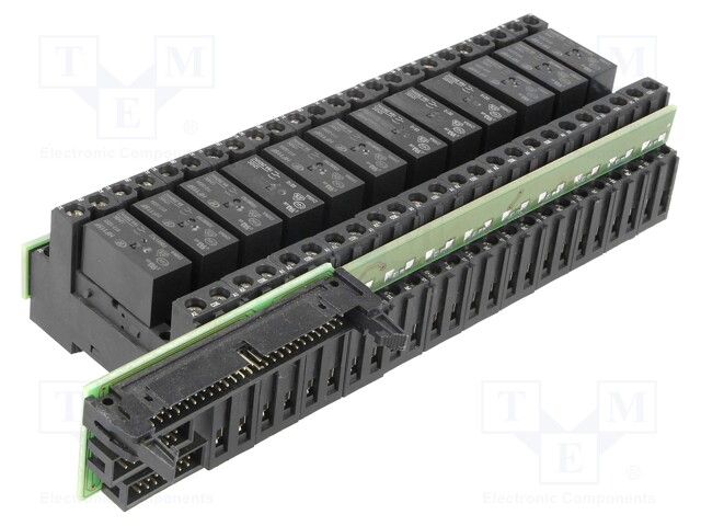 Low-profile relay module for DIN rail; AC load @R: 16A/230VAC