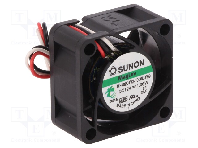 Fan: DC; axial; 12VDC; 40x40x20mm; 18.25m3/h; 27.5dBA; Vapo; 8000rpm