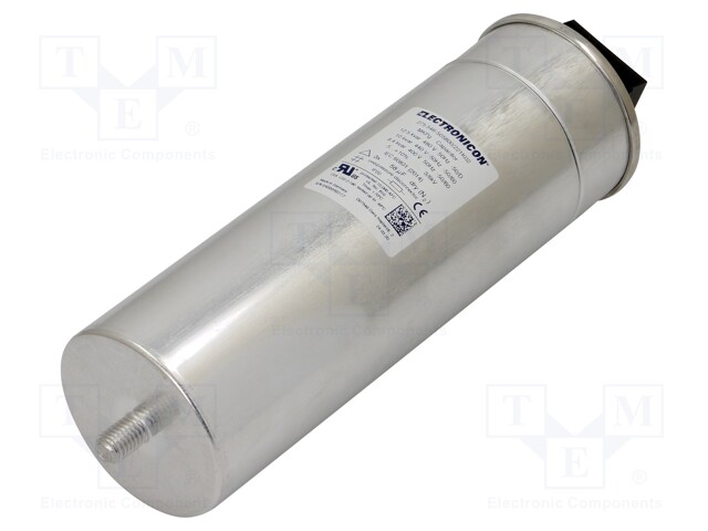 Capacitor: polypropylene; three phase; 10kVAR; 440VAC; Ø75x230mm