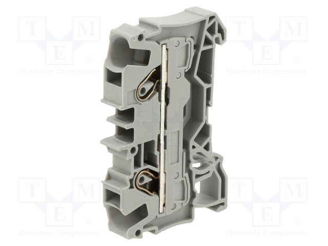 DIN Rail Mount Terminal Block, 2 Ways, 20 AWG, 8 AWG, 10 mm², Clamp, 41 A