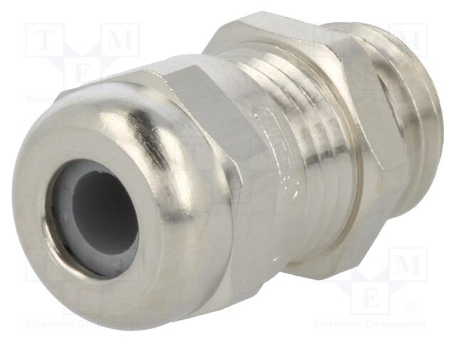 Cable gland; M12; IP68; Mat: brass; Body plating: nickel