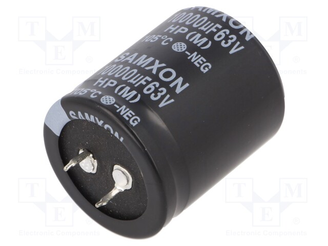 Capacitor: electrolytic; SNAP-IN; 10mF; 63VDC; Ø30x50mm; ±20%