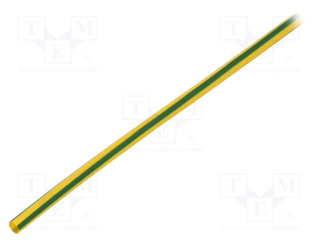 Heat shrink sleeve; thin walled; 3: 1; 3mm; L: 1m; yellow-green