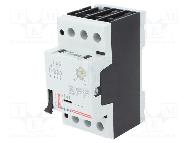 Motor breaker; 230÷690VAC; DIN; Overcurrent release: 1÷1.6A; IP30