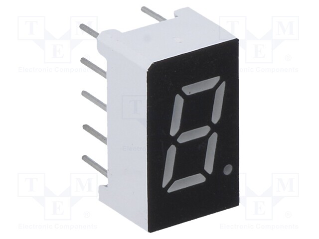 Display: LED; 7-segment; 7.62mm; 0.3"; No.char: 1; red; 40mcd; anode