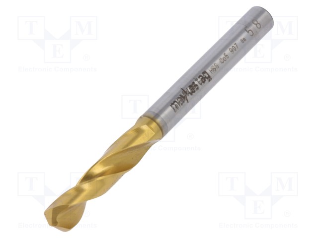 Drill bit; for metal; Ø: 5.8mm; L: 66mm; HSS-CO; film,separately