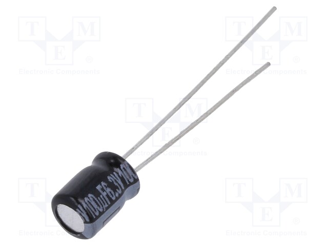 Electrolytic Capacitor, 100 µF, 6.3 V, KA Series, ± 20%, Radial Leaded, 1000 hours @ 85°C