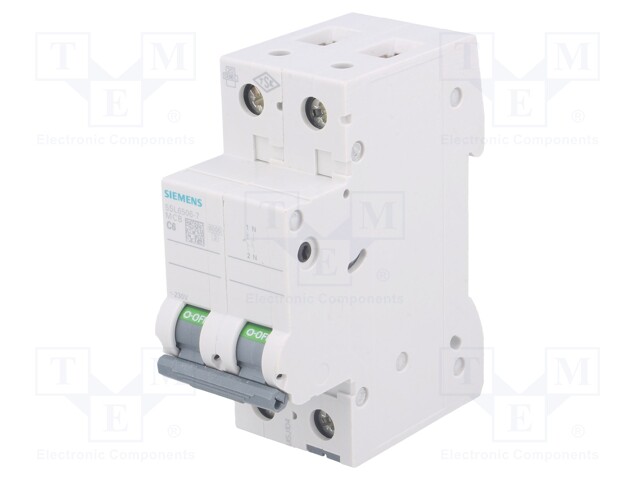 Circuit breaker; 400VAC; Inom: 6A; Poles: 1+N; DIN; Charact: C; 6kA