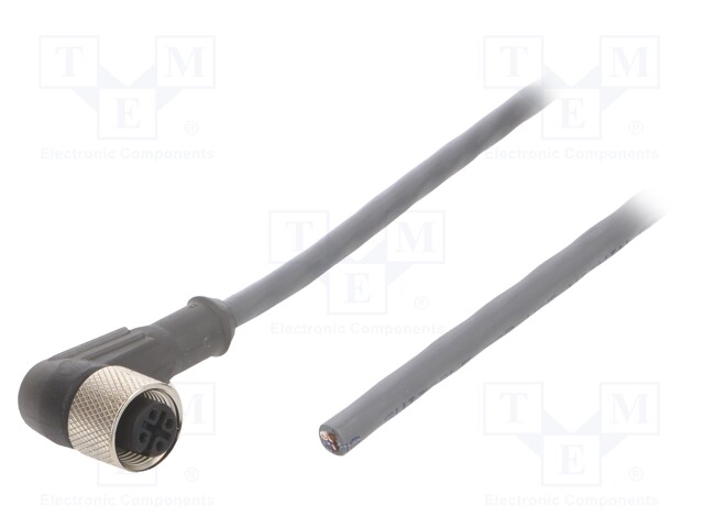 Connection lead; M12; PIN: 4; angled; 3m; plug; 250VAC; 2.2A; IP67