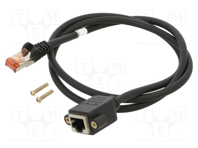 Extender RJ45; S/FTP; 6; CCA; LSZH,PVC; black; 1m; Cores: 8