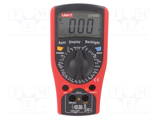 Digital multimeter; LCD,with a backlit; VAC: 2/20/200/750V; 20H