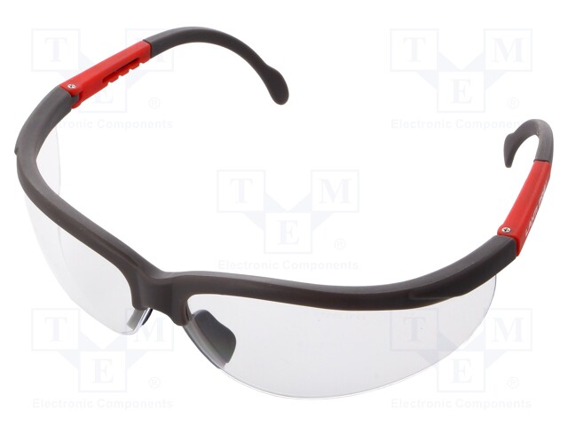 Safety spectacles; Lens: transparent; Features: regulated