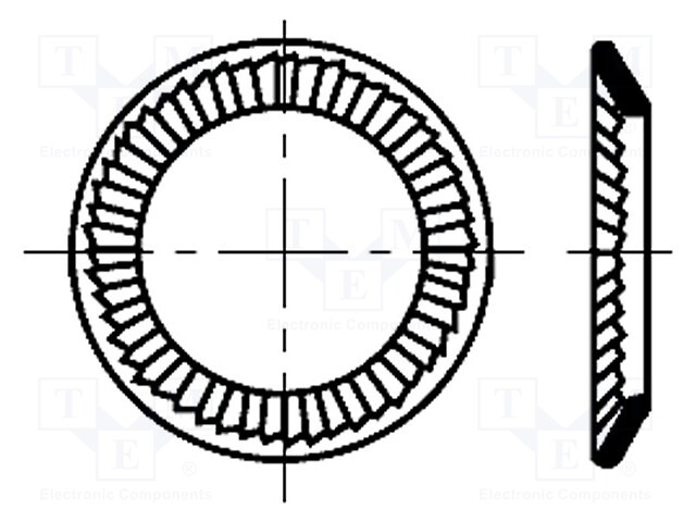 Washer; conical; M3; D=5.5mm; h=0.95mm; A2 stainless steel